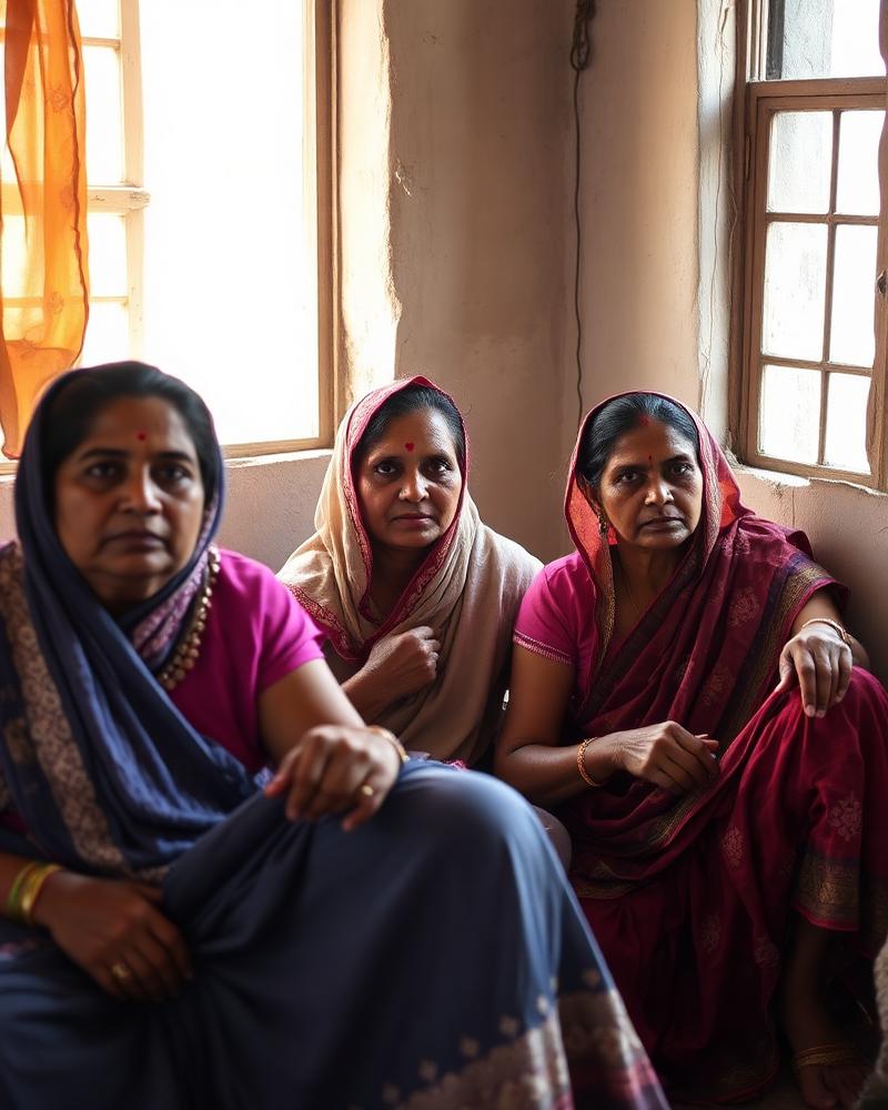 Women artisans of a self-help group supported by the trust